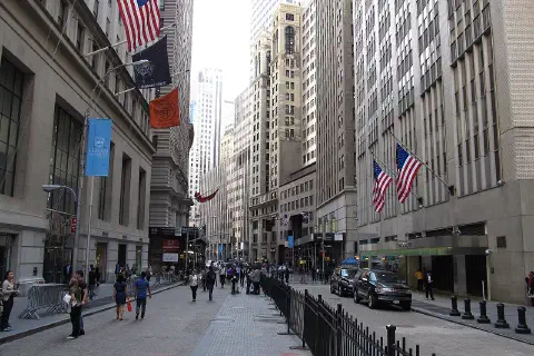 Broad Street in Manhattan's Financial District, which runs from South Street to Wall Street.