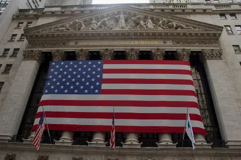 The New York Stock Exchange on Wall Street, New York.