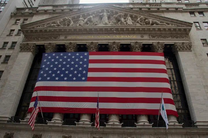 The New York Stock Exchange on Wall Street, New York.